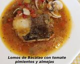 Foto del paso 9 de la receta: Lomos de Bacalao con tomate pimientos y almejas