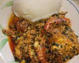 A picture of step 6 of Egusi soup.
