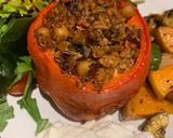 A picture of step 5 of Quinoa stuffed peppers.