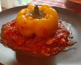 A picture of step 4 of Skillet Stuffed Peppers with Rice.