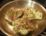 A picture of step 5 of Roast Chicken Thighs in a Sautéed Mushroom Parmasan Garlic Cream.