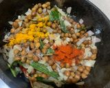 A picture of step 3 of Ajwain wali kala chana (Black chickpeas with carom seeds).