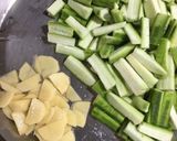 A picture of step 1 of Soya Chunks Ridge Gourd Curry.