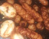 Foto langkah ke 6 dari resep Bakaran Sosis Bakso dan Telur rebus.