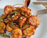 Foto del paso 1 de la receta: Buñuelos de calabaza y pollo con miel de caña