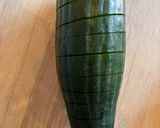 A picture of step 1 of Korean style cucumber salad.