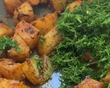 A picture of step 5 of New Potatoes & Dill leaves stir fry.