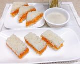 Hình bước làm 5 của món Xôi khoai lang nghệ cốt dừa