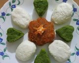 A picture of step 13 of Tri-colour Burfi, parwal green pea Gajar Steam Sandesh.