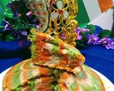 A picture of step 2 of Tricolour cake.