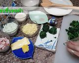 รูปขั้นตอนการทำที่ 5 ของ ผักโขมเบคอนอบชีส