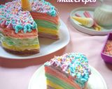 Foto langkah ke 12 dari resep Unicorn MilleCrepes / Unicorn Crepes Cake.