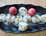 A picture of step 4 of Stuffed litchi with petha and dry fruits.