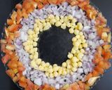 A picture of step 1 of Cheese Dahi Bhalla Chaat.