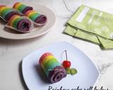 Cara Membuat Rainbow cake roll kukus 5