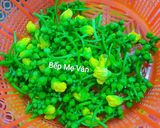 Hình bước làm 1 của món Nụ hoa mướp xào thịt heo và nấm bào ngư