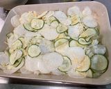 Une image de l'étape 13 de Gratin de navet blanc et courgette au jambon cru et emmental.