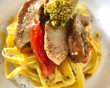 Foto del passaggio 7 della ricetta Fettuccine, Piccadilly porcini e broccoletti siciliani