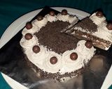 A picture of step 1 of Eggless chocolate cake in fry pan.
