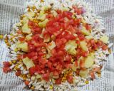 A picture of step 8 of Sukha Bhel Mumbai Style.