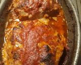 A picture of step 6 of Two Meatloaf in one pan.