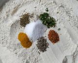 A picture of step 1 of Thepla (Methi Thepla).