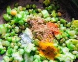 A picture of step 3 of Lilva beans Broccoli bhaji.