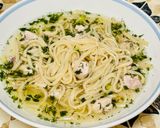 A picture of step 6 of Egg noodles in chicken broth.