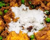 A picture of step 6 of Peas Paneer in my style.
