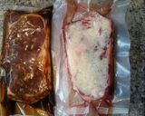A picture of step 1 of Rib Steak done Sous Vide.