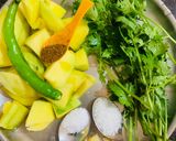 A picture of step 1 of Mango coriander chutney.