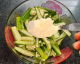 A picture of step 2 of Besani bhindi fry.