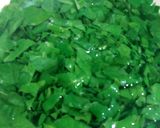 A picture of step 1 of Masala palak poori served with aloo sabzi.