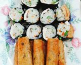 Hình bước làm 3 của món Chả giò kimbap (monchay)