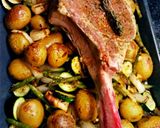 A picture of step 3 of Tomahawk steak on Roasted veges.