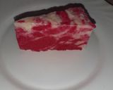 A picture of step 3 of Miss Ria Khairiyah's Puding Roti Tawar Zebra-in pink.