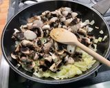 A picture of step 7 of Cod with Mushrooms, Cilantro, and Turmeric.