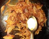 A picture of step 4 of Bitter gourd/karela stir-fry.