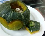 Hình bước làm 2 của món Bí đỏ hấp gà
