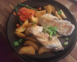 Csirkemell steak burgonyával, paprikamártással recept fázis 8 fotója
