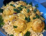 Une image de l'étape 5 de Boulettes de poulet au curry & ses coquillettes.