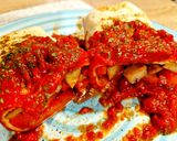 A picture of step 5 of Savoury BBQ Burrito (Vegan).