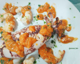 Foto del paso 6 de la receta: Calamar con gambones y salsa vieira