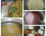 A picture of step 1 of Vermicelli PASTA bombs served with Strawberry custard sauce.