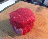 A picture of step 1 of Beef Tenderloin with Pinot Noir Cream.
