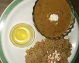 A picture of step 6 of Dal makhani with lapsi.