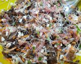 A picture of step 1 of Fresh Rice Paper Rolls with Fried Spring Roll Filling.