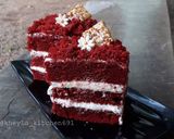 Foto langkah ke 5 dari resep Eggless Red Velvet Cake Ala Kheyla Super Easy.