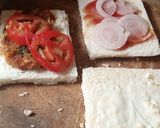 A picture of step 2 of Shami kabab sandwich.
