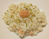 A picture of step 3 of Pistachio and smoked salmon risotto.